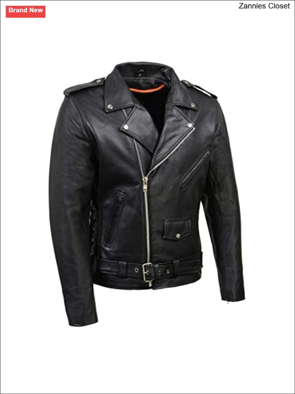 Milwaukee Leather Classic Brando Premium Leather Motorcycle Jacket Side Laces